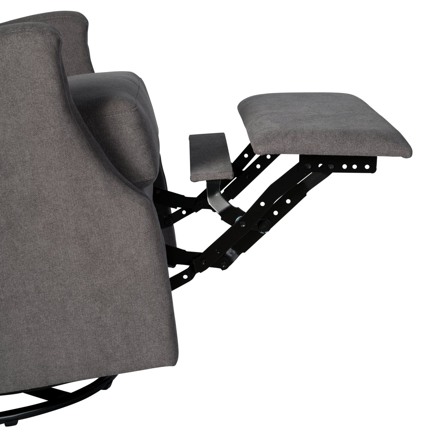 Omma Swivel Glider Rocker Recliner Chair, Manual 360 Degree Swivel Wingback Recliner Perfect for Living Room, Bedroom, or Nursery in Dark Gray