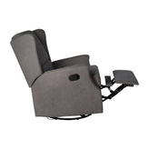 Omma Swivel Glider Rocker Recliner Chair, Manual 360 Degree Swivel Wingback Recliner Perfect for Living Room, Bedroom, or Nursery in Dark Gray