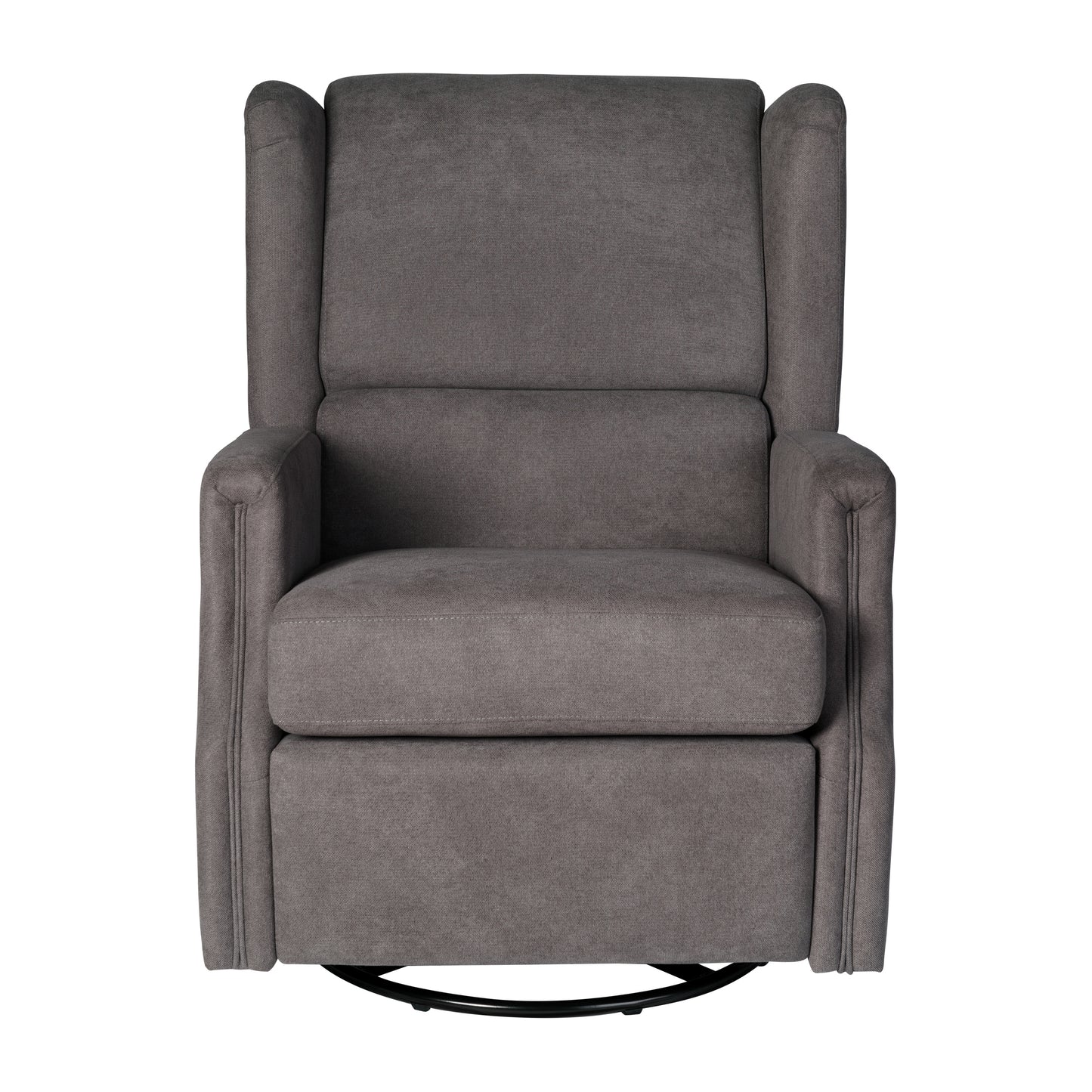 Omma Swivel Glider Rocker Recliner Chair, Manual 360 Degree Swivel Wingback Recliner Perfect for Living Room, Bedroom, or Nursery in Dark Gray
