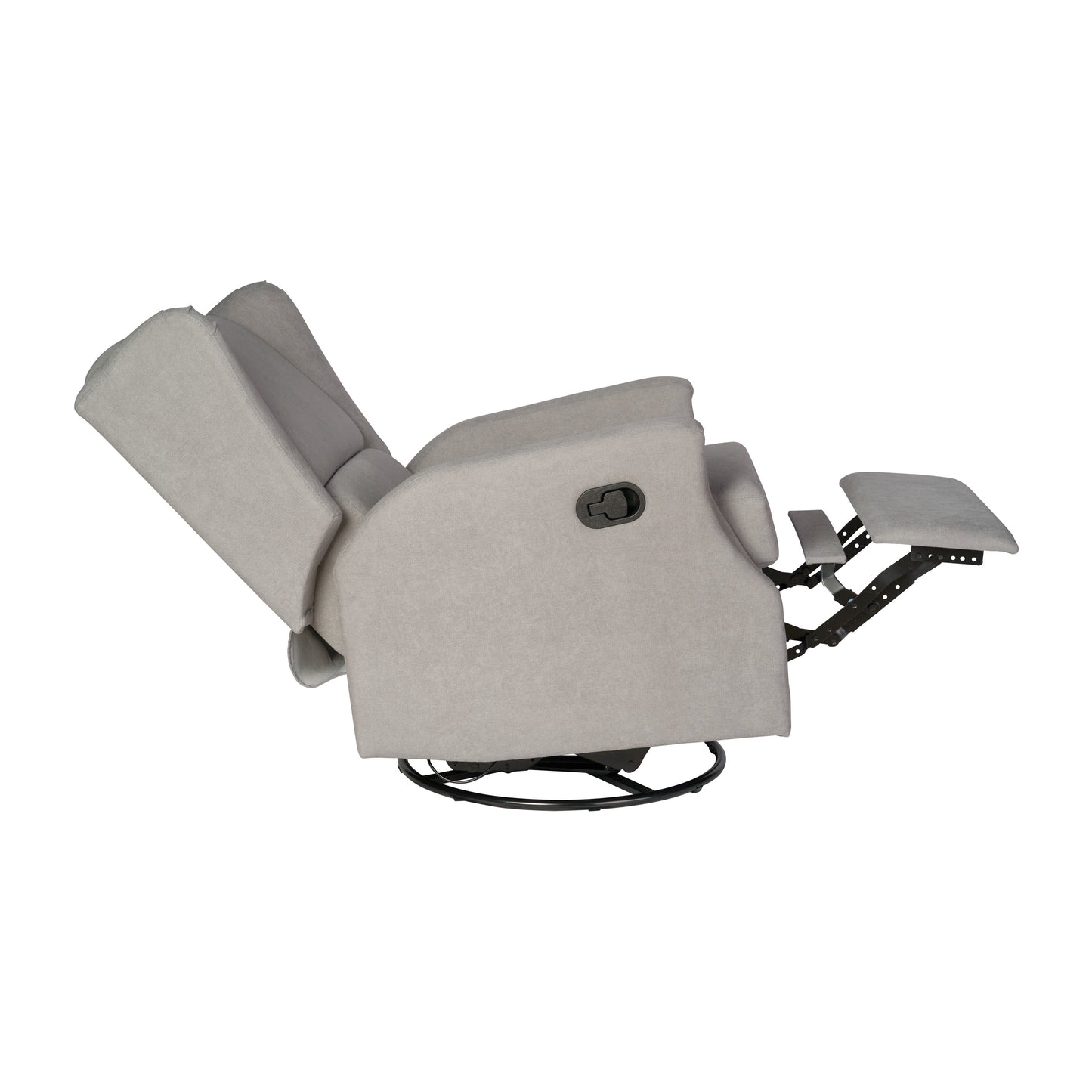 Omma Swivel Glider Rocker Recliner Chair, Manual 360 Degree Swivel Wingback Recliner Perfect for Living Room, Bedroom, or Nursery in Light Gray