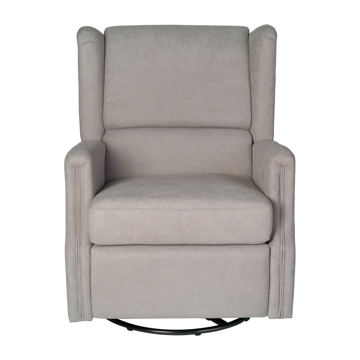 Omma Swivel Glider Rocker Recliner Chair, Manual 360 Degree Swivel Wingback Recliner Perfect for Living Room, Bedroom, or Nursery in Light Gray