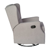 Omma Swivel Glider Rocker Recliner Chair, Manual 360 Degree Swivel Wingback Recliner Perfect for Living Room, Bedroom, or Nursery in Light Gray
