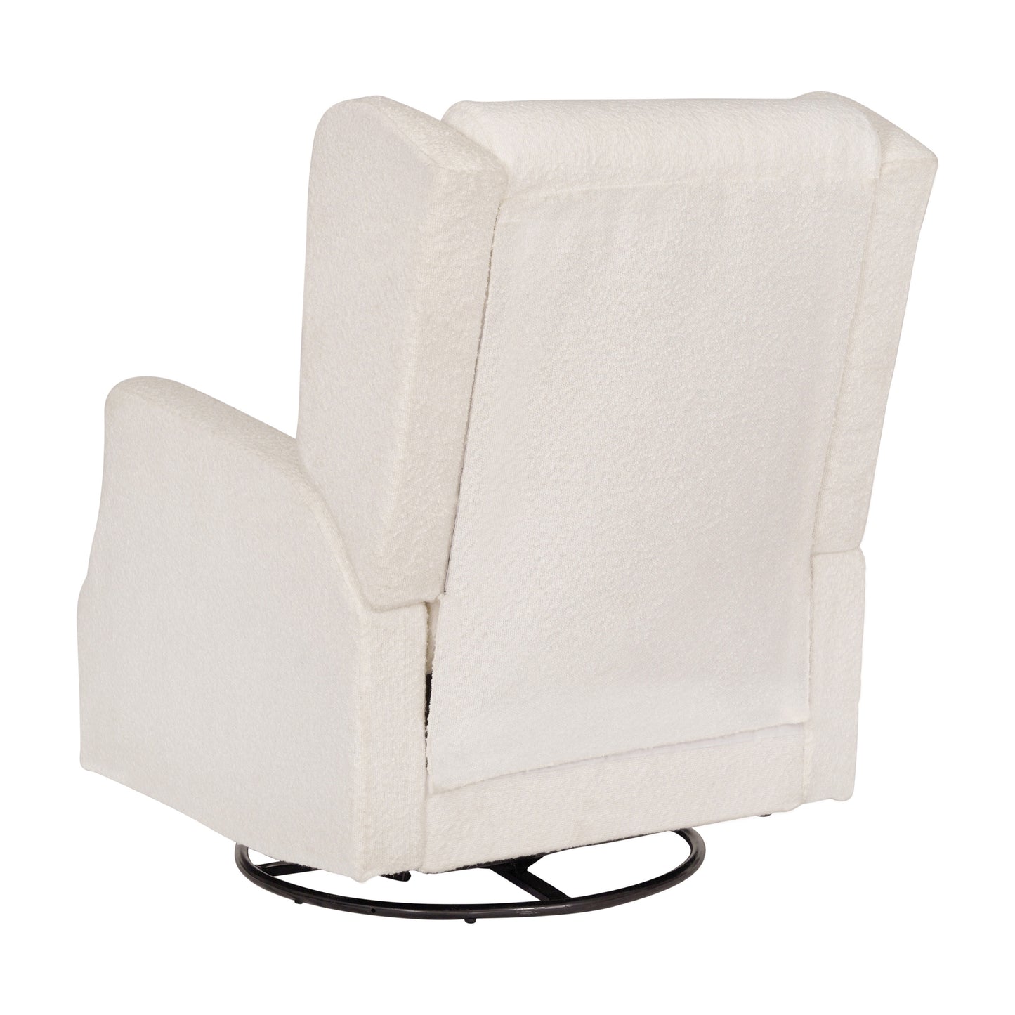 Omma Swivel Glider Rocker Recliner Chair, Manual 360 Degree Swivel Wingback Recliner Perfect for Living Room, Bedroom, or Nursery in Off-White Boucle