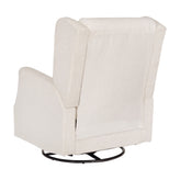 Omma Swivel Glider Rocker Recliner Chair, Manual 360 Degree Swivel Wingback Recliner Perfect for Living Room, Bedroom, or Nursery in Off-White Boucle