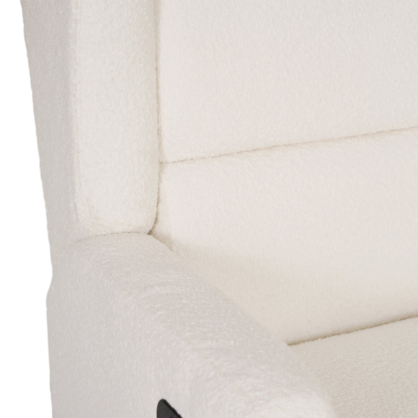 Omma Swivel Glider Rocker Recliner Chair, Manual 360 Degree Swivel Wingback Recliner Perfect for Living Room, Bedroom, or Nursery in Off-White Boucle