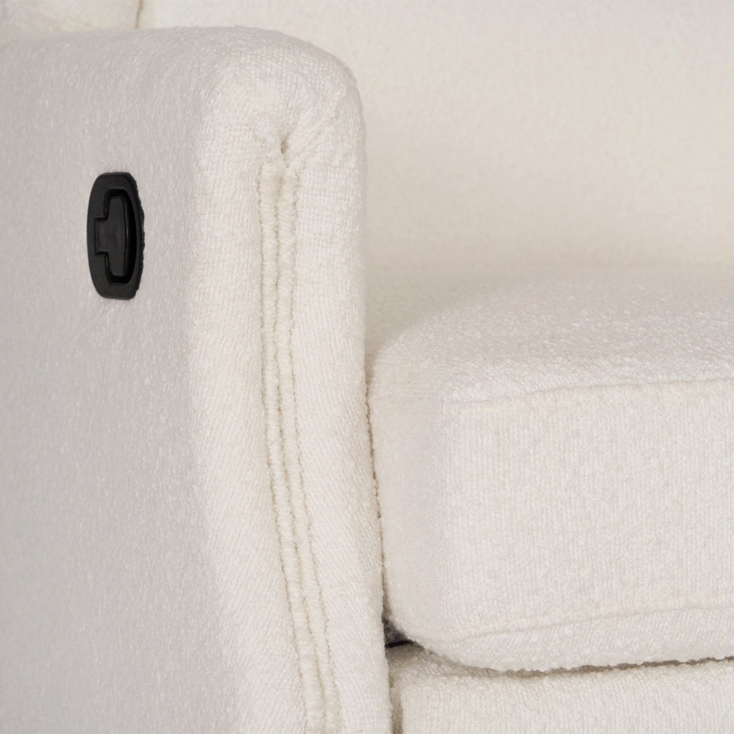 Omma Swivel Glider Rocker Recliner Chair, Manual 360 Degree Swivel Wingback Recliner Perfect for Living Room, Bedroom, or Nursery in Off-White Boucle