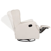 Omma Swivel Glider Rocker Recliner Chair, Manual 360 Degree Swivel Wingback Recliner Perfect for Living Room, Bedroom, or Nursery in Off-White Boucle