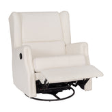 Omma Swivel Glider Rocker Recliner Chair, Manual 360 Degree Swivel Wingback Recliner Perfect for Living Room, Bedroom, or Nursery in Off-White Boucle