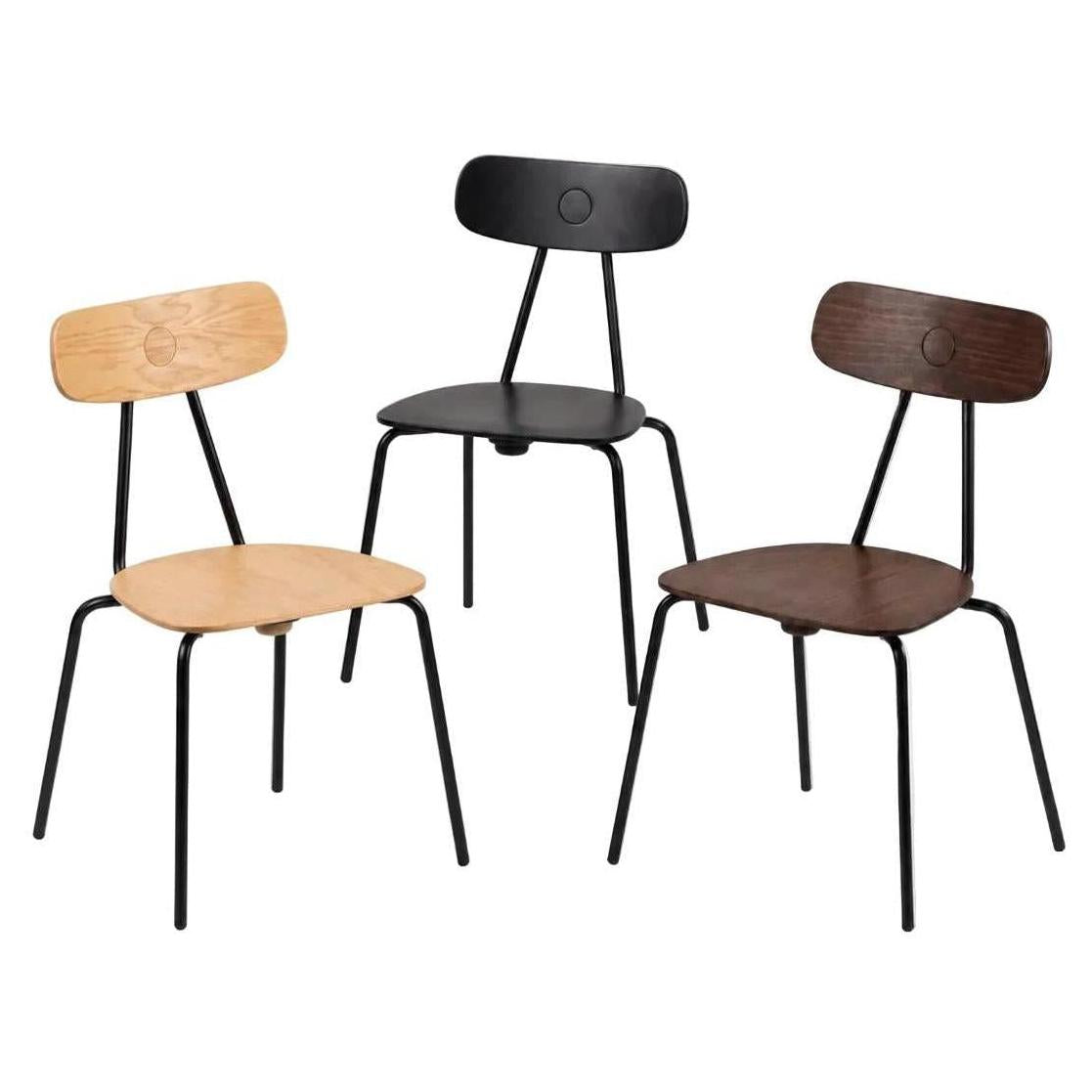 Carter Modern Metal Chair with Wood Seat