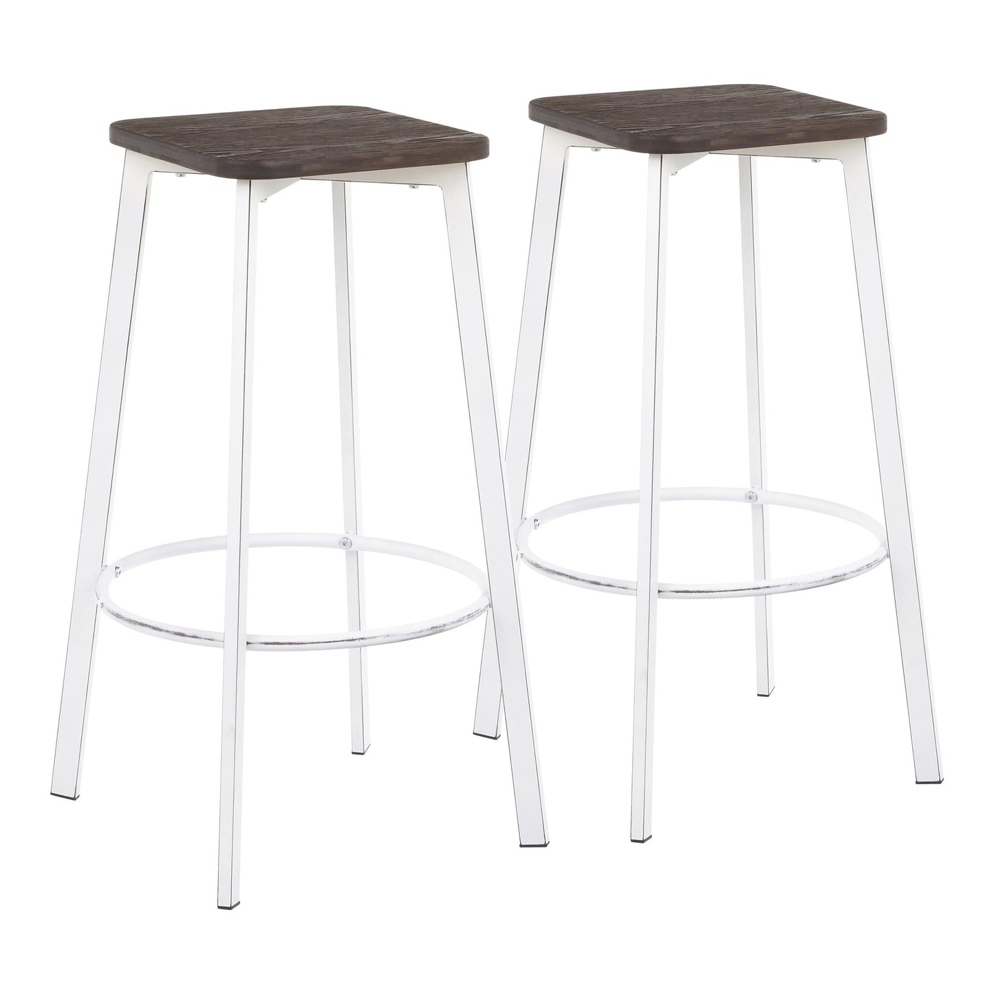 Clara Square 30" Fixed-Height Barstool - Set of 2