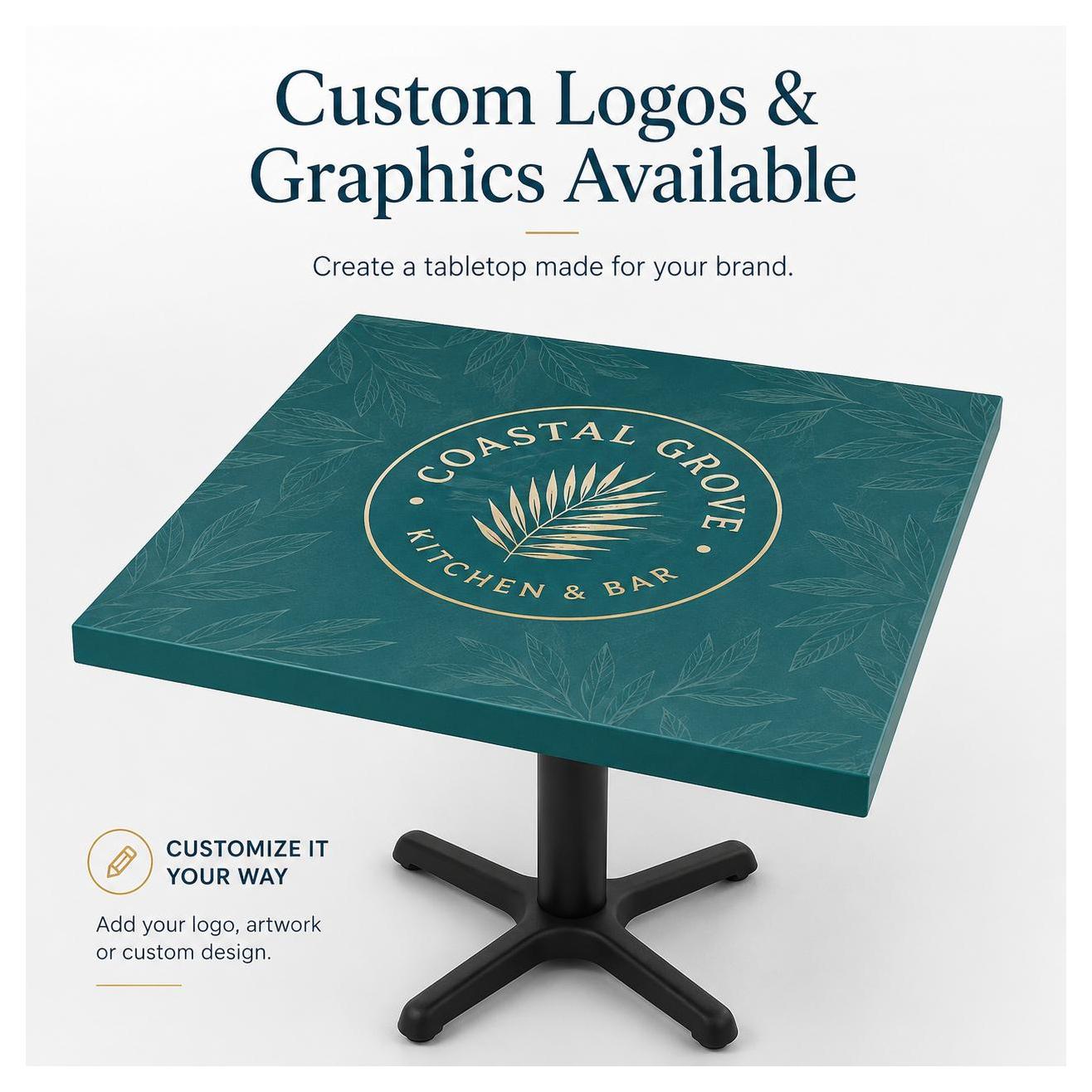 Custom Pattern or Design Powder Coated MDF Outdoor Table Tops