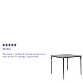 Dunham 2.83-Foot Square Bi-Fold Gray Plastic Folding Table with Carrying Handle