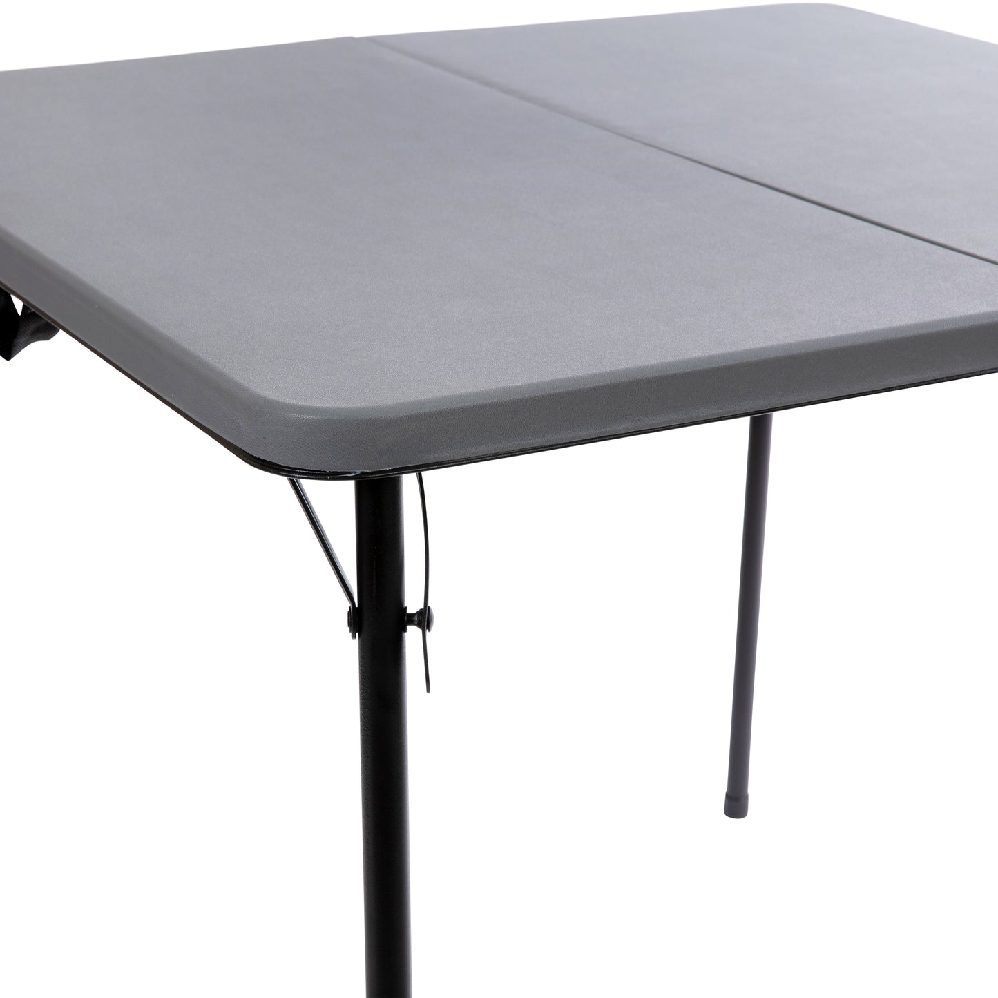 Dunham 2.83-Foot Square Bi-Fold Gray Plastic Folding Table with Carrying Handle