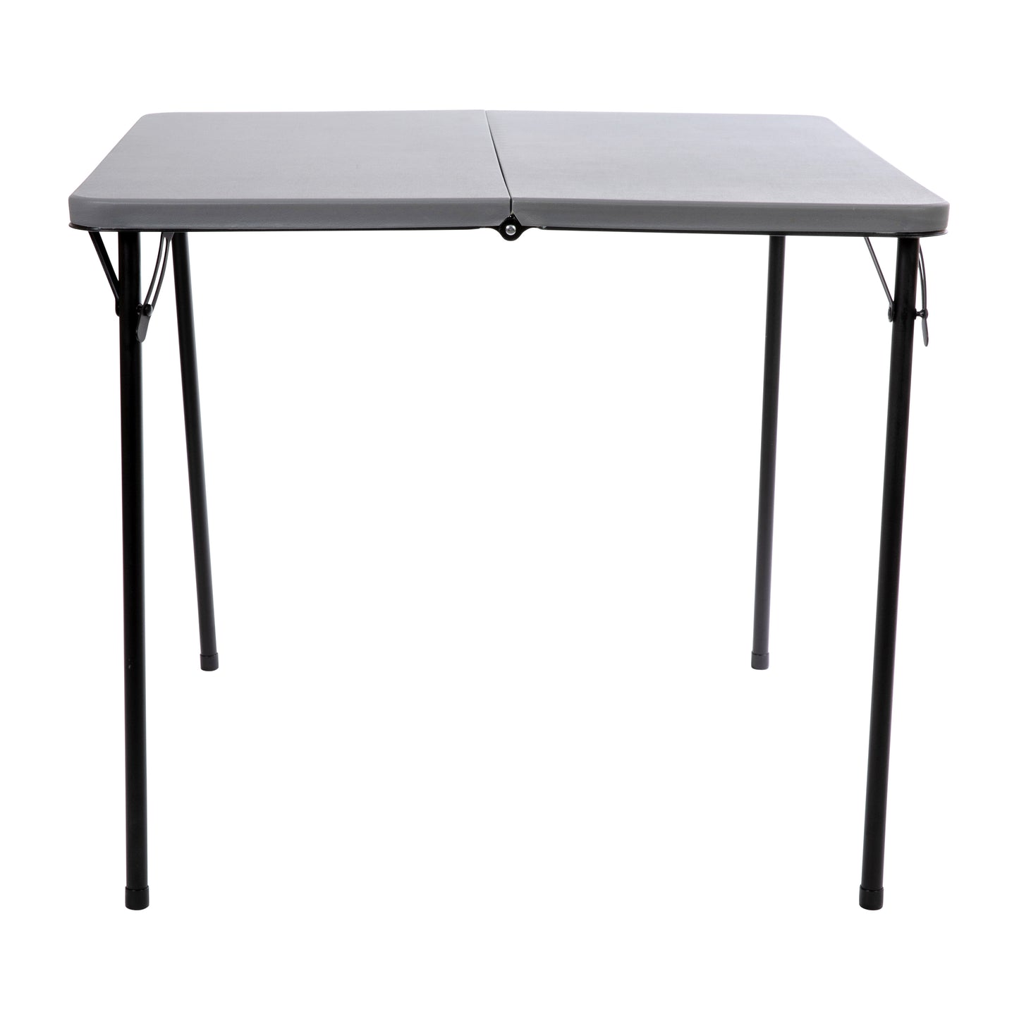 Dunham 2.83-Foot Square Bi-Fold Gray Plastic Folding Table with Carrying Handle