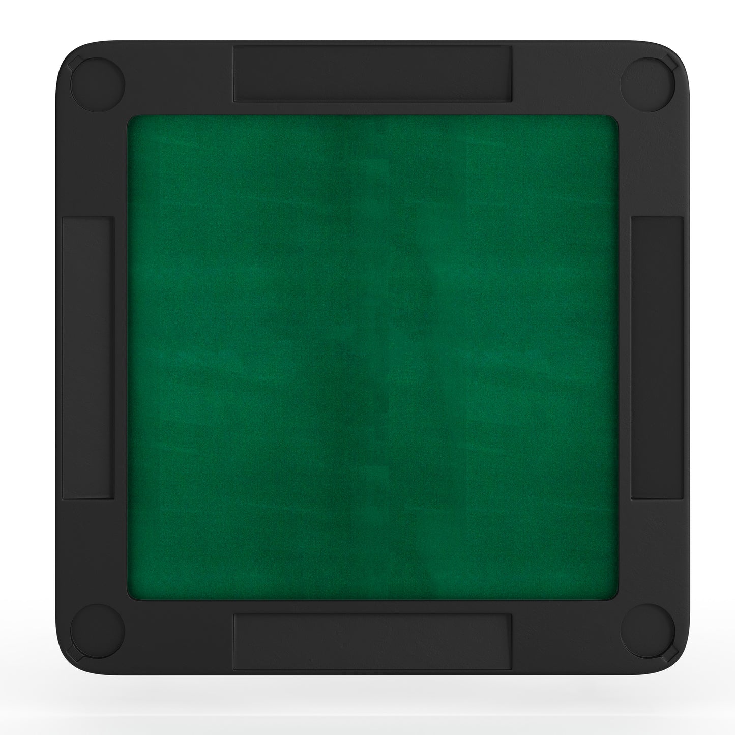 Silas 34.5" Square 4-Player Black Folding Card Game Table with Green Playing Surface and Cup Holders