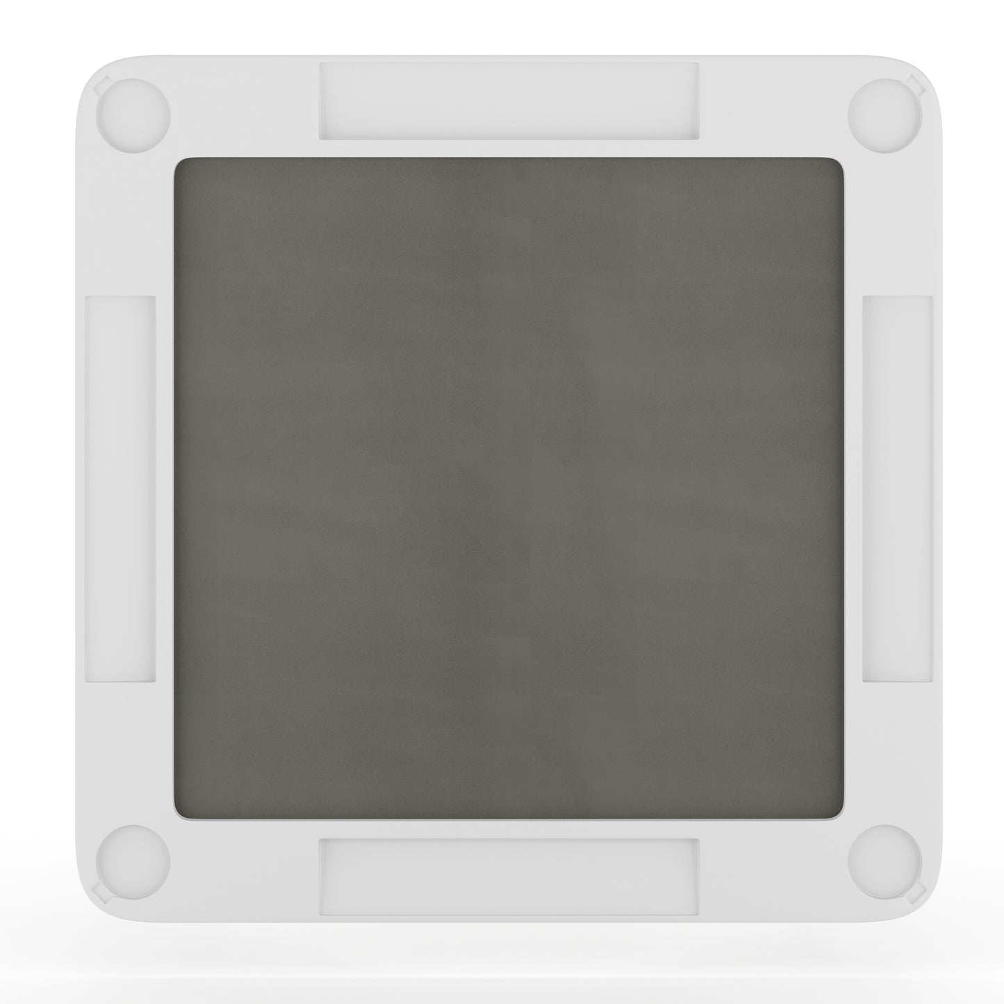 Silas 34.5" Square 4-Player White Folding Card Game Table with Gray Playing Surface and Cup Holders