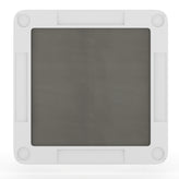Silas 34.5" Square 4-Player White Folding Card Game Table with Gray Playing Surface and Cup Holders