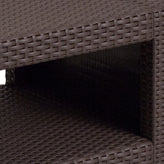 Seneca Chocolate Brown Faux Rattan End Table