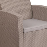 Seneca Light Gray Faux Rattan Chair with All-Weather Seneca Light Gray Cushion