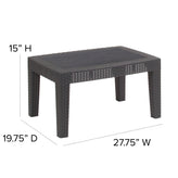 Seneca Dark Gray Faux Rattan Coffee Table
