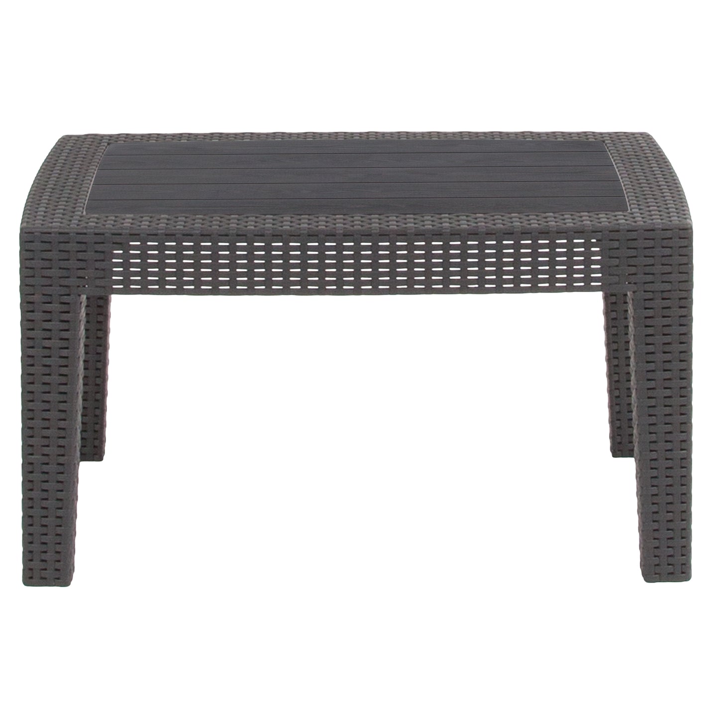 Seneca Dark Gray Faux Rattan Coffee Table