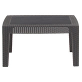 Seneca Dark Gray Faux Rattan Coffee Table