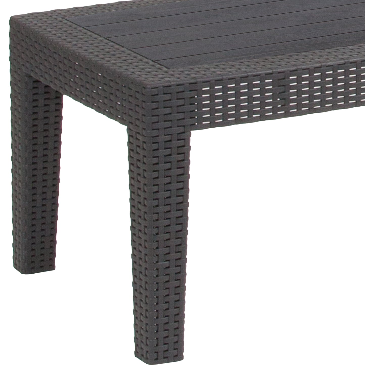 Seneca Dark Gray Faux Rattan Coffee Table