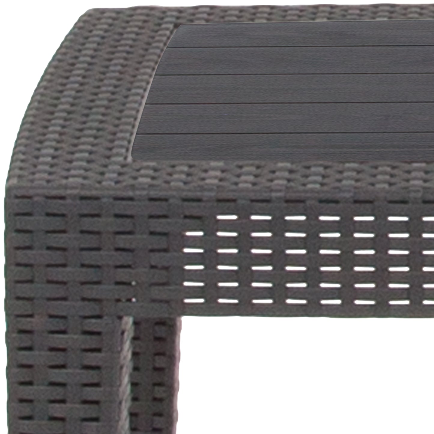 Seneca Dark Gray Faux Rattan Coffee Table
