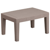 Seneca Light Gray Faux Rattan Coffee Table