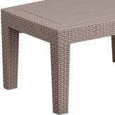 Seneca Light Gray Faux Rattan Coffee Table