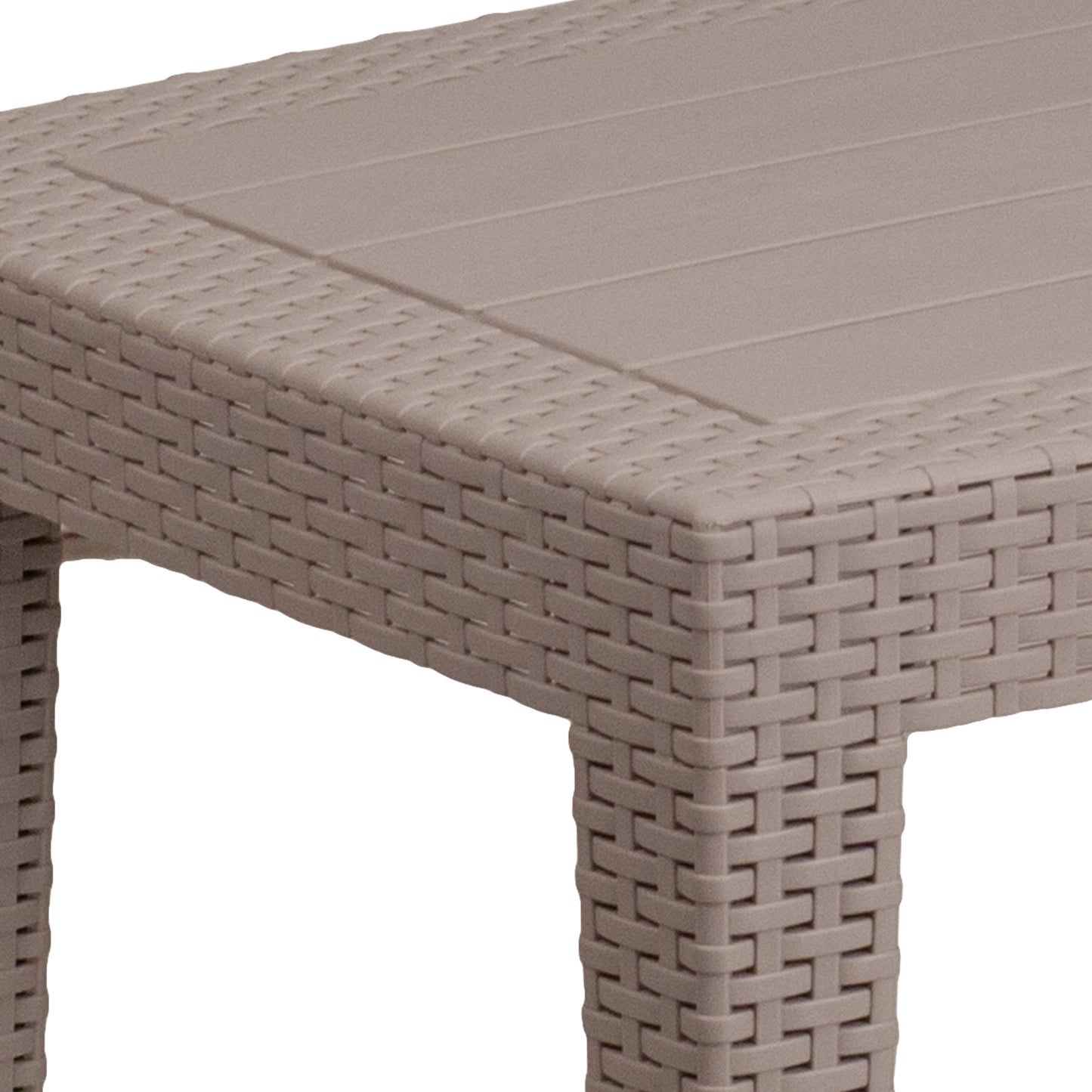 Seneca Light Gray Faux Rattan Coffee Table