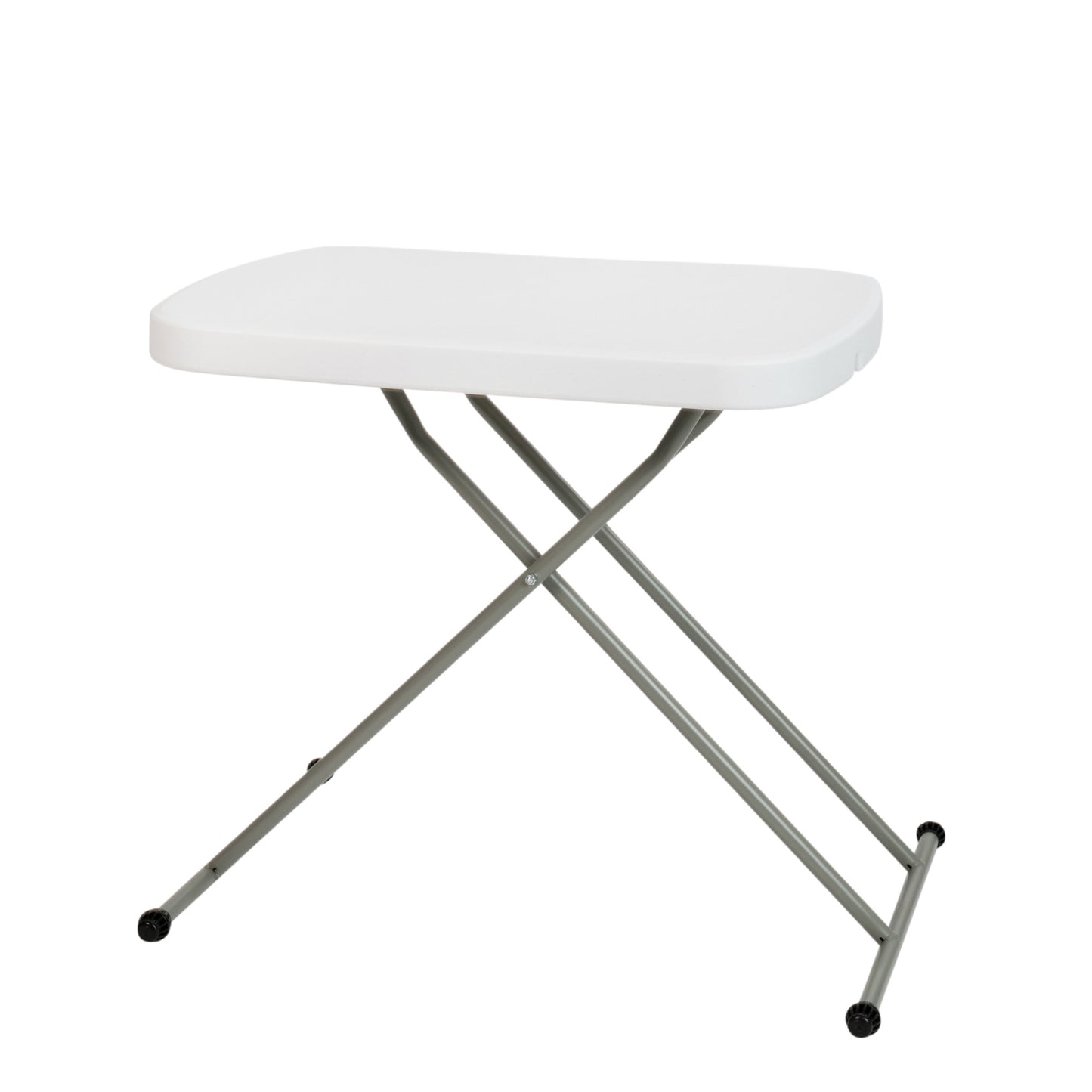 Elon 26 Inch Granite White Indoor/Outdoor Plastic Folding Table, Adjustable Height Commercial Grade Side Table, Laptop Table, TV Tray