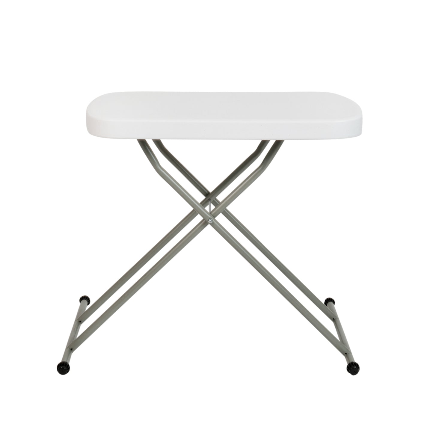 Elon 26 Inch Granite White Indoor/Outdoor Plastic Folding Table, Adjustable Height Commercial Grade Side Table, Laptop Table, TV Tray