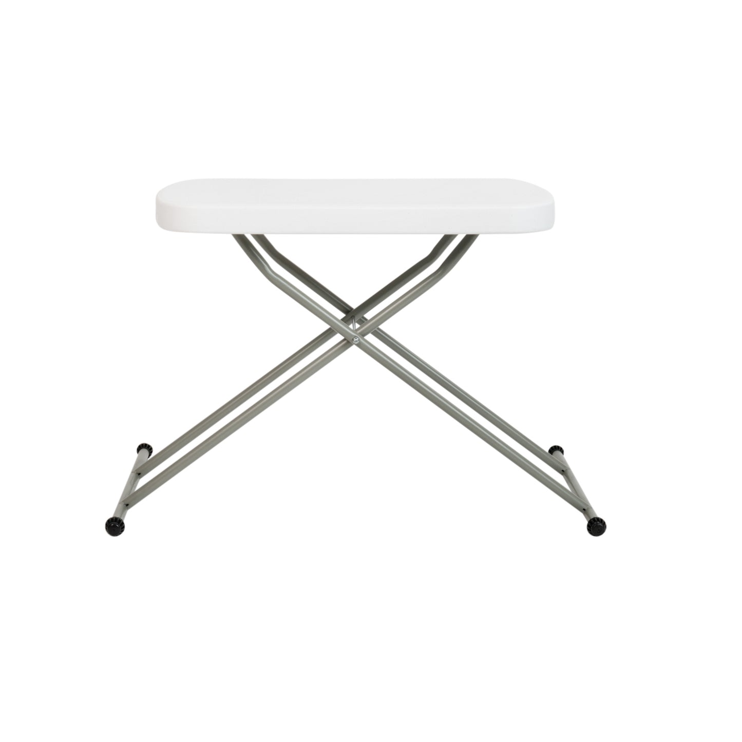 Elon 26 Inch Granite White Indoor/Outdoor Plastic Folding Table, Adjustable Height Commercial Grade Side Table, Laptop Table, TV Tray