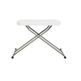 Elon 26 Inch Granite White Indoor/Outdoor Plastic Folding Table, Adjustable Height Commercial Grade Side Table, Laptop Table, TV Tray