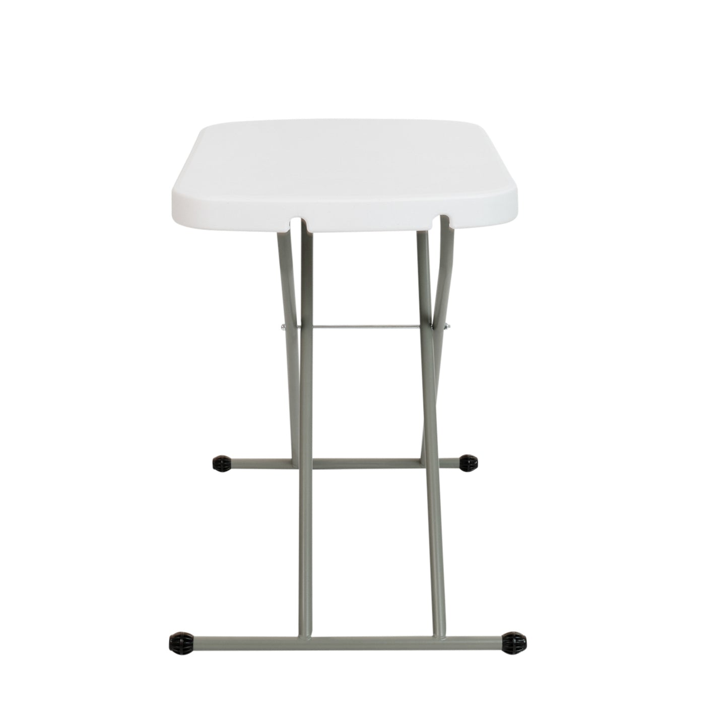 Elon 26 Inch Granite White Indoor/Outdoor Plastic Folding Table, Adjustable Height Commercial Grade Side Table, Laptop Table, TV Tray