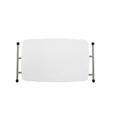 Elon 30 Inch Granite White Indoor/Outdoor Plastic Folding Table, Adjustable Height Commercial Grade Side Table, Laptop Table, TV Tray