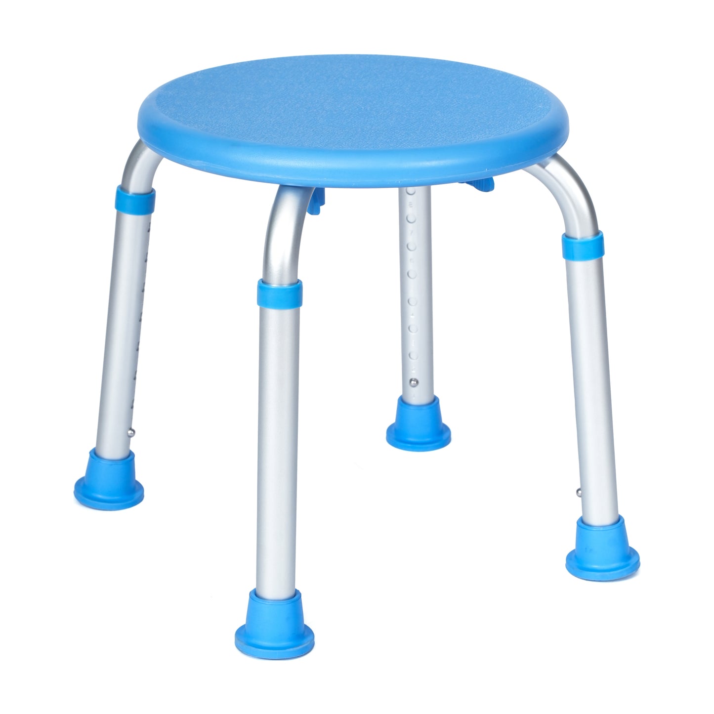 HERCULES Adjustable Bath & Shower Stool with Height-Adjust Frame, 300 lbs. Static Weight Capacity, and Tool-Free Assembly in Blue