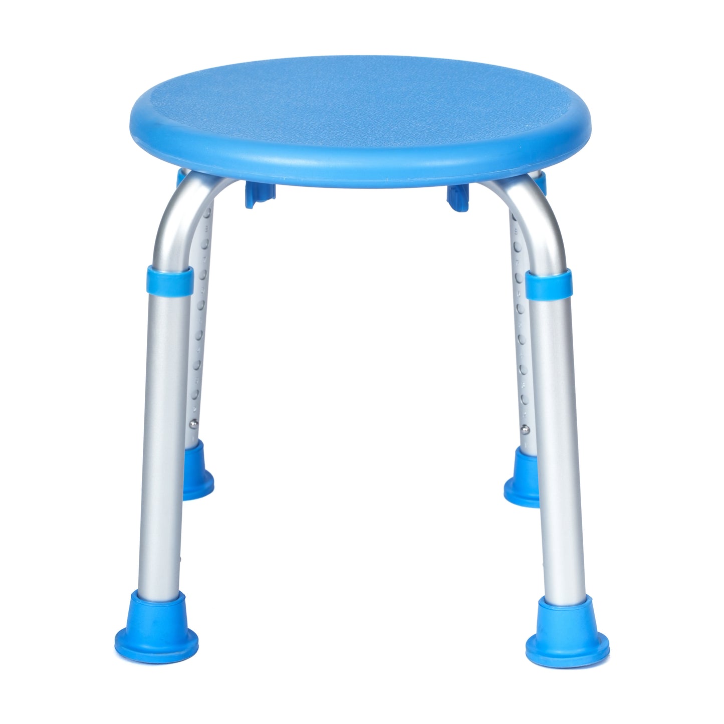 HERCULES Adjustable Bath & Shower Stool with Height-Adjust Frame, 300 lbs. Static Weight Capacity, and Tool-Free Assembly in Blue