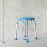 HERCULES Adjustable Bath & Shower Stool with Height-Adjust Frame, 300 lbs. Static Weight Capacity, and Tool-Free Assembly in Blue