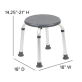 HERCULES Series Tool-Free and Quick Assembly, 300 Lb. Capacity, Adjustable Gray Bath & Shower Stool