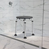 HERCULES Series Tool-Free and Quick Assembly, 300 Lb. Capacity, Adjustable Gray Bath & Shower Stool