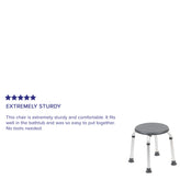 HERCULES Series Tool-Free and Quick Assembly, 300 Lb. Capacity, Adjustable Gray Bath & Shower Stool
