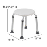 HERCULES Series Tool-Free and Quick Assembly, 300 Lb. Capacity, Adjustable White Bath & Shower Stool