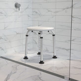 HERCULES Series Tool-Free and Quick Assembly, 300 Lb. Capacity, Adjustable White Bath & Shower Stool