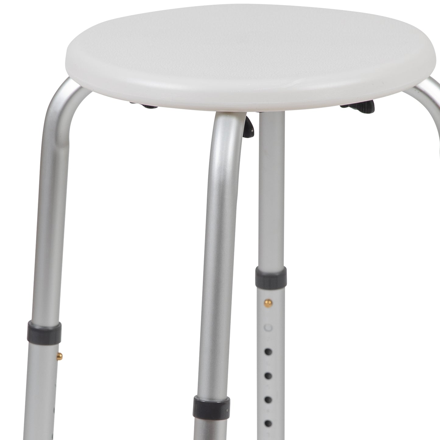 HERCULES Series Tool-Free and Quick Assembly, 300 Lb. Capacity, Adjustable White Bath & Shower Stool