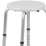 HERCULES Series Tool-Free and Quick Assembly, 300 Lb. Capacity, Adjustable White Bath & Shower Stool