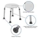 HERCULES Series Tool-Free and Quick Assembly, 300 Lb. Capacity, Adjustable White Bath & Shower Stool