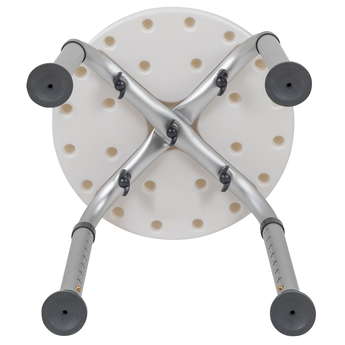 HERCULES Series Tool-Free and Quick Assembly, 300 Lb. Capacity, Adjustable White Bath & Shower Stool
