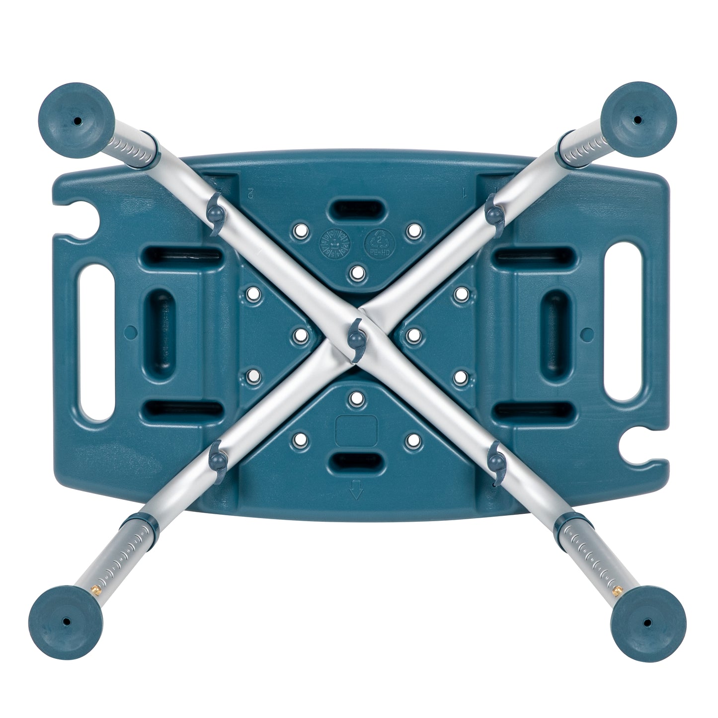 HERCULES Series Tool-Free and Quick Assembly, 300 Lb. Capacity, Adjustable Navy Bath & Shower Chair with Non-slip Feet